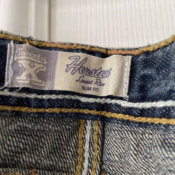 Twenty X Houston Jr Womens Jeans Size 7 Low Rise Slim Fit Pockets Bling Denim - Picture 8 of 15